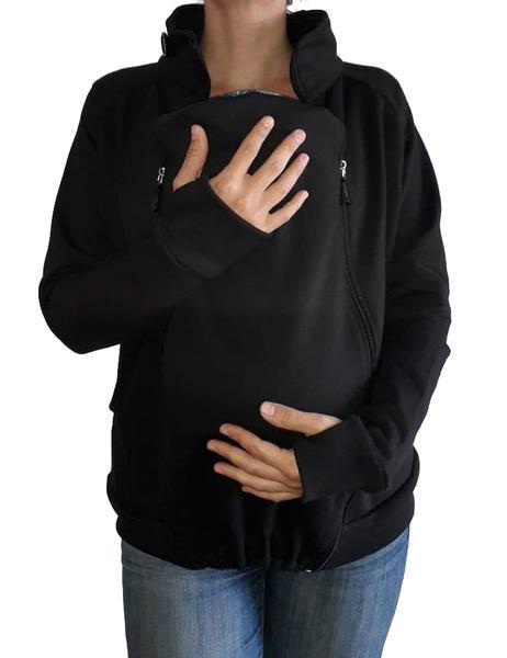Sudadera de Maternidad, Porteo y Lactancia Negra (Para usarse con sistema de porteo) - Imagen 3